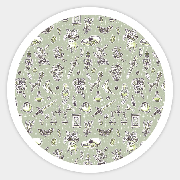 Witchcraft Pattern Sticker by Freeminds